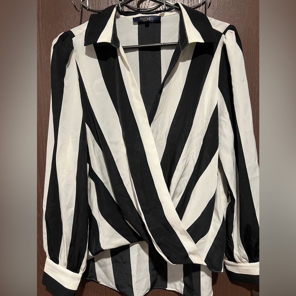 Black and white blouse.